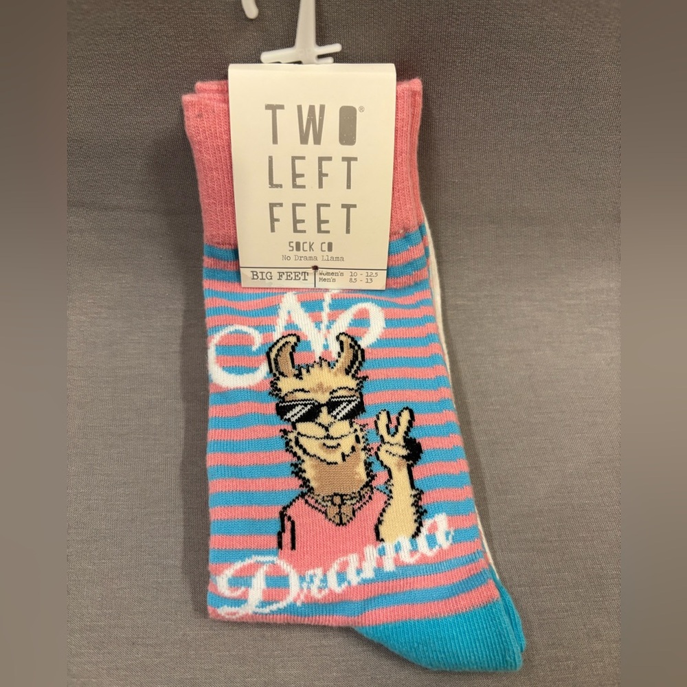 Two left feet no drama lama socks unisex big feet NWT